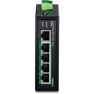 TRENDnet TI-PE50 5-Port Ethernet Switch, 4 fast ethernet PoE+ and 1 fast ethernet ports, 1 Gbps switching capacity, DIN-rail/wall mount